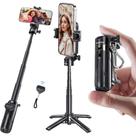 Basike Mini Tripé para Celular 3 em 1 Bastão de Selfie Dobrável e Portátil Suporte Giratório 360