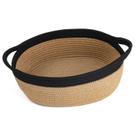 Basket Goodpick, tecido oval de algodão 30x20x13 cm, juta preta