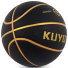 Basketball KUYOTQ 29,5 polegadas de borracha dourada preta para uso interno/externo