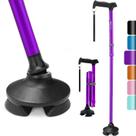 Bastão de caminhada Rehaescort dobrável ajustável leve roxo