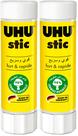 Bastão de cola UHU 40 g branco, pacote com 2