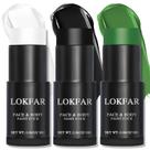 Bastão de pintura facial e corporal LOKFAR preto e verde e branco 30g