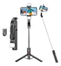 Bastão Pau De Selfie Suporte Celular Tripé Controle E Led Bastão Pau De Selfie Suporte Celular Tripé Controle E Led