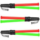Bastao Sinalizador Grande 2 Cores Led Kit 3 Unidades Fluorescente Segurança Lanterna Sinalizaçao Fiscalizaçao Emergencia Estrada Rodovia Transito