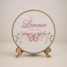 Bastidor Bordado - Porta Maternidade 20cm - Borboletinha