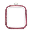 Bastidor Flexível p/Bordado Quadrado Vermelho 125x145mm Bastidor Flexível p/Bordado Quadrado Vermelho 125x145mm