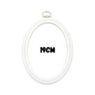 Bastidor Oval 19cm Branco Nurge Com Tarracha Bastidor Oval 19cm Branco Nurge Com Tarracha