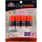 Bastões de cola Elmer's E4020 CraftBond reposicionáveis transparentes, pacote com 4