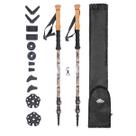 Bastões de trekking Cascade Mountain Tech bengalas de caminhada ou caminhada monopé de fibra de carbono de 2 peças com suporte para acessórios e fechos rápidos ajustáveis (conjunto de 2), padrão de contorno Mossy Oak Elements