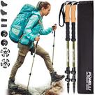 Bastões de trekking Foxelli leves de fibra de carbono com alças de cortiça