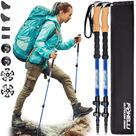 Bastões de trekking Foxelli leves de fibra de carbono com alças de cortiça