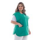 Bata Avental Jaleco Plus Size Oxford Bolsos Ajuste Lateral