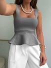 Bata Blusa Feminina Babado Regata Batinha Blusinha Cropped Tricot Verão Modal Peplum Rodadinha Alça Bata Blusa Feminina Babado Regata Batinha Blusinha Cropped Tricot Verão Modal Peplum Rodadinha Alça