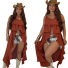Bata Boho Chic Túnica Duna Camadas Babados Alcinha Regulável Moda Feminina Bata Boho Chic Túnica Duna Camadas Babados Alcinha Regulável Moda Feminina