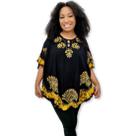 Bata estilo Poncho Indiana Bordado e Tie Dye Batik Plus Size