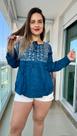 Bata Indiana Bordada Manga Longa Viscose Cod 15