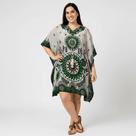 Bata Kaftan Feminina Indiana Curta Tradicional com Amarração na Cintura -