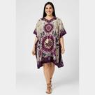 Bata Kaftan Feminina Indiana Curta Tradicional com Amarração na Cintura -