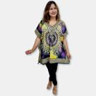 Bata Kaftan Indiana Saída de Praia Estampa Flores e Mandala Bata Kaftan Indiana Saída de Praia Estampa Flores e Mandala
