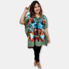 Bata Kaftan Indiana Saída de Praia Estampa Rosas e Mandalas Bata Kaftan Indiana Saída de Praia Estampa Rosas e Mandalas