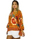 Bata Oversized Manga 3/4 Estampada em Viscose