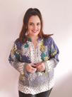 Bata Viscose Plus Estampada Roxo