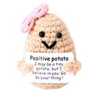 Batata tricotada qyqkfly Mini Cute Funny Positive Life