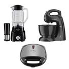 Batedeira Britânia Perola 550 Neve, Liquidificador Diamante 800 e Grill Crome, 220 Volts