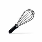 Batedor 25cm Preto Arame Grosso para Massas de Pão Panelinha Rosa