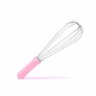 Batedor 30cm Rosa Arame Grosso para Massas de Pão Panelinha Rosa