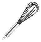 Batedor De Bolo Ovos Fouet Fuê Multiuso Culinário SIlicone E Inox Preto Mundiart