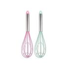 Batedor de Clara de Silicone em Formato de Coração com Cabo Inox - 25cm