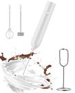 Batedor de leite QTDHG elétrico recarregável com suporte branco