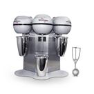 Batedor De Milk Shake 3 Copos 0,8l Profissional Inox Bms-3 220v + Concha De Sorvete Extrator 220v