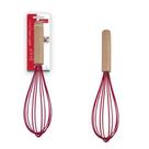 Batedor de ovos silicone cabo madeira madie kitchen vermelho