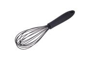 Batedor Manual Fio Silicone C/ Cabo Em Pp Preto 31cm
