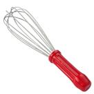 Batedor tipo pera fue 30cm inox vermelho bpv-30 batedor ovo