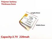 Bateria 220 Mah 3,7 V 5mm X 25mm X 25mm 2 Fios Nova -