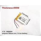 Bateria 25mm X 30mm X 4mm 3,7v 300mah 2 fios Bateria 25mm X 30mm X 4mm 3,7v 300mah 2 fios