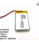 Bateria 3.7v 1200 Mah 8mm X30mm X48mm 2 Fios 803048 Bateria 3.7v 1200 Mah 8mm X30mm X48mm 2 Fios 803048