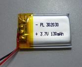 Bateria 3.7v 130 Mah 3mm X20mm X30mm 2 Fios 302030