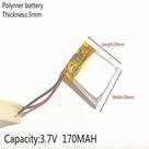 Bateria 3.7v 170 Mah 3mm X20mm X20mm 2 Fios 302020