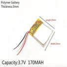 Bateria 3.7v 170 Mah 3mm X20mm X20mm 3 Fios 302020