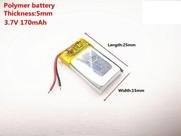 Bateria 3.7v 170 Mah 5mm X15mm X25mm 2 Fios 501525