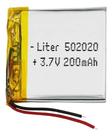 Bateria 3.7v 200 Mah 5mm X 20mm X 20mm 502020 2 Fios -