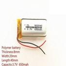 Bateria 3.7v 650 Mah 8mm X 20mm X 40mm Gps 802030 Mp3