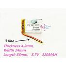 Bateria 320 Mah 3,7v Com 3 Fios -