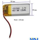 Bateria 3,7v 130mah 3,5mm X 15mm X 30mm C/2 Fios - Bateria 3,7v 130mah 3,5mm X 15mm X 30mm C/2 Fios -
