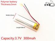 Bateria 3,7v 300mah 5mm X 12mm X 48mm