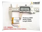 Bateria 3,7v 300mah Com 2 Fios /